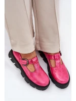 Lakované Kožené Polobotky S Přezkou model 21686537 Fuchsie - Zazoo Lakované Kožené Polobotky S Přezkou model 21686537 Fuchsie - Zazoo