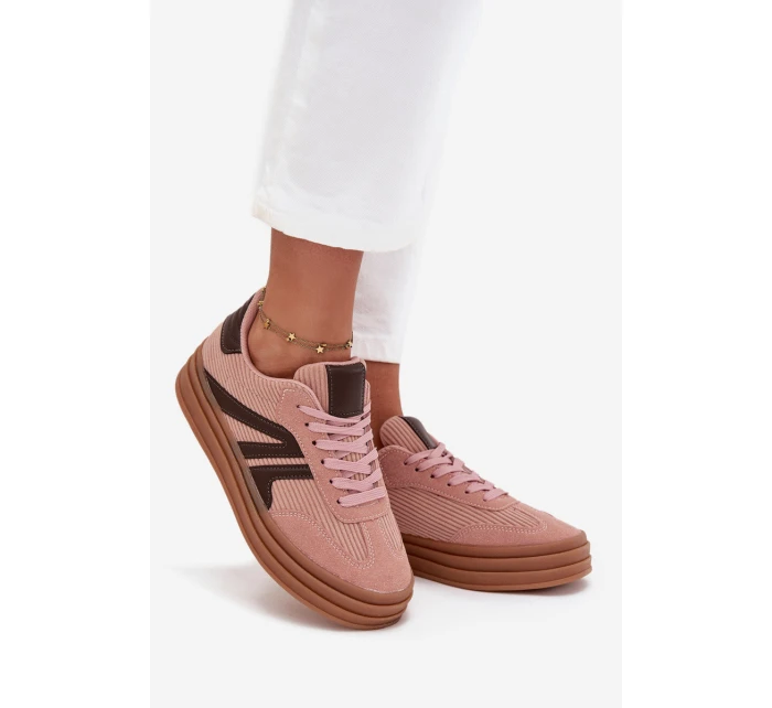 Sametové dámské tenisky na platformě Růžové Skye Sametové dámské tenisky na platformě Růžové Skye