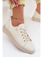 Kožené dámské polobotky Vinceza 41508 světle béžové