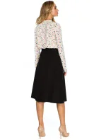 S133 Midi sukně áčkového střihu - černá