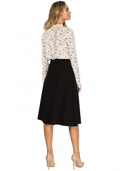 model 15098973 Midi sukně áčkového střihu černá - STYLOVE model 15098973 Midi sukně áčkového střihu černá - STYLOVE