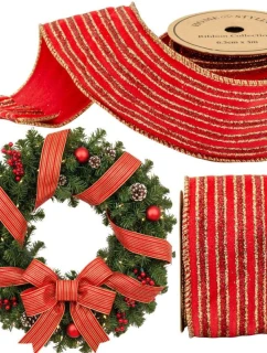 ZLATÝ PÁSEK 6,3 cmx3 m ČERVENÝ