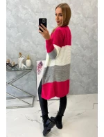 Pruhovaný svetr malinová + růžová Pruhovaný svetr malinová + růžová