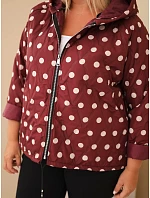 Dámská bunda Plus Size s kapucí model 22321186 bordó červená - K-Fashion