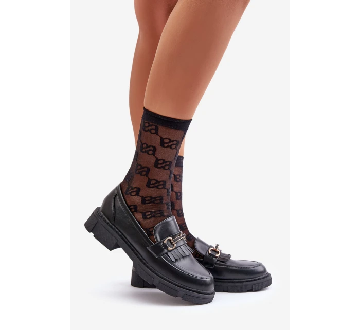 Dámské Mokasíny S Ozdobou Eko Kůže Černé model 21670538 - Boto