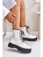 Zateplené boty z eko kůže na zip bílé model 21673155 - EVENTO Zateplené boty z eko kůže na zip bílé model 21673155 - EVENTO