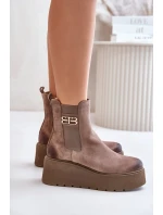 Zazoo 60498 Dámské Botky Chelsea Na Platformě A Klínu Černé