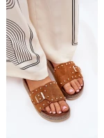 Dámské Pantofle Na Platformě S Přezkou A Camel model 21689943 - Boto Dámské Pantofle Na Platformě S Přezkou A Camel model 21689943 - Boto