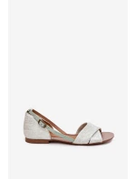 Kožené Ploché Sandály model 21699746 Mátové - Maciejka