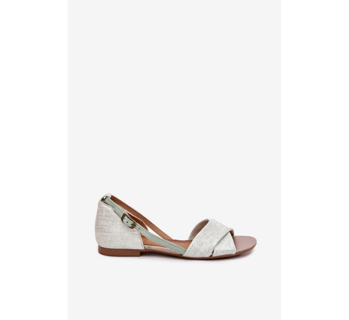 Kožené Ploché Sandály model 21699746 Mátové - Maciejka