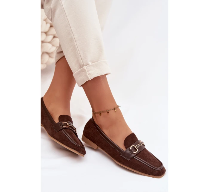 Dámské Mokasíny S Ozdobou Hnědé Palerina Dámské Mokasíny S Ozdobou Hnědé Palerina
