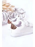 Dětské Tenisky Se Suchým Zipem Bíle-Růžové Zlato Cute Girl Dětské Tenisky Se Suchým Zipem Bíle-Růžové Zlato Cute Girl