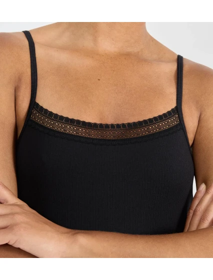 sloggi GO Ribbed Spaghetti Top - BLACK - SLOGGI BLACK - SLOGGI