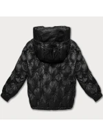 Černá prošívaná oversize bunda s kapucí Minority (M2-6510-1)