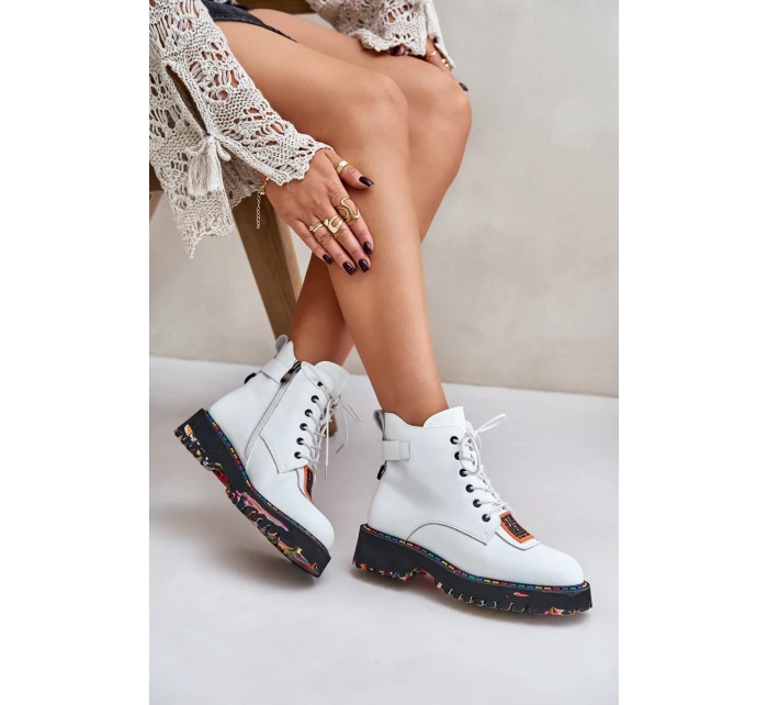 Kožené Boty Tropy Dámské Na Zip Bílé Artiker 55C0515