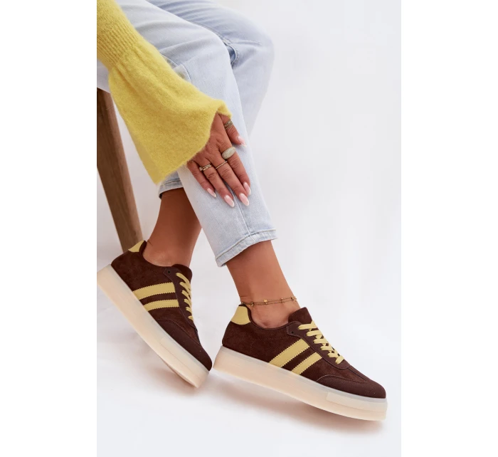 Dámské tenisky na platformě čokoládové model 21937670 - Boto