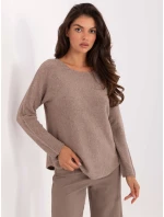 Sweter IT SW model 21302358 ciemny bezowy - FPrice Sweter IT SW model 21302358 ciemny bezowy - FPrice