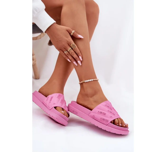 Dámské pantofle na platformě Big Star – růžové Dámské pantofle na platformě Big Star – růžové