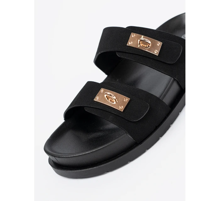 Designové  nazouváky černé dámské platforma