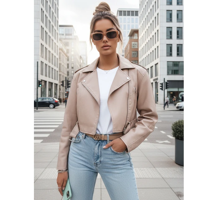 Dámská kožená bunda BADEN beige FashionStreet TY4336