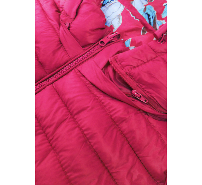 Růžová oboustranná dámská bunda (7174)