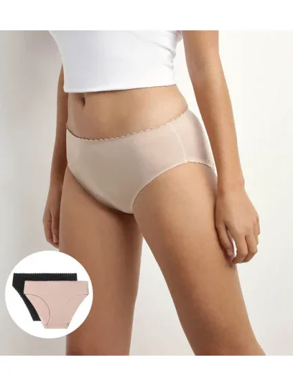 Dámské kalhotky 2 ks DIM BODY TOUCH MIDI BRIEF 2x - DIM - černá Dámské kalhotky 2 ks DIM BODY TOUCH MIDI BRIEF 2x - DIM - černá