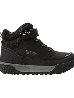 Lee Cooper sportovní boty, černé kotníkové boty s podšívkou a suchým zipem