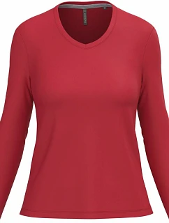 Kariban K 382 Dámské tričko do V s dl. rukávem 20.K382 red