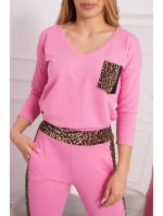 Leopardí sada světle růžová