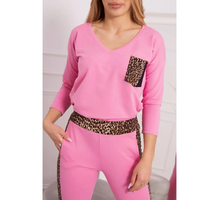 Leopardí sada světle růžová