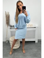 Halenka + pruhované šaty modré