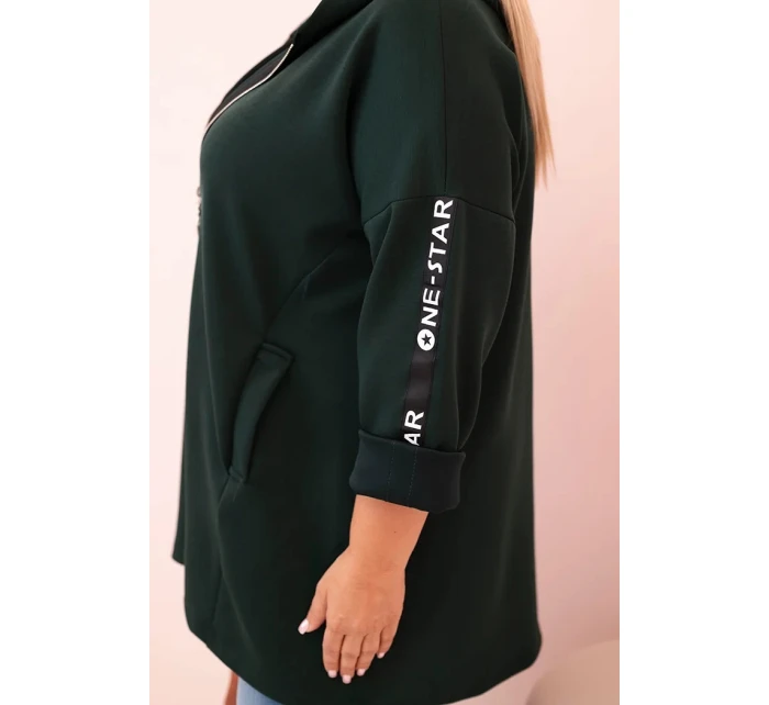 Dámská mikina s ozdobnými rukávy černá masełkowa