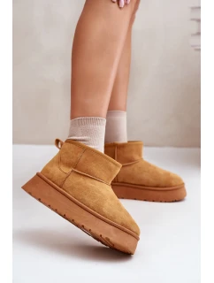 Nízké dámské sněhule na platformě s teplou podšívkou Camel Saldren