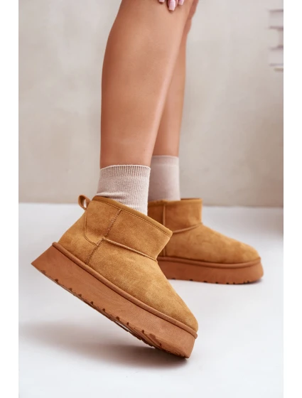 Nízké dámské sněhule na platformě s teplou podšívkou Camel Saldren Nízké dámské sněhule na platformě s teplou podšívkou Camel Saldren