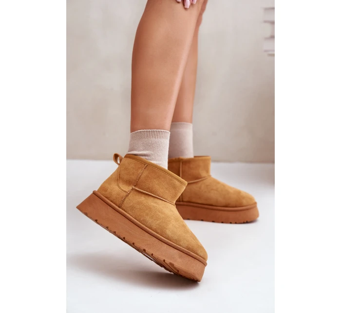 Nízké dámské sněhule na platformě s teplou podšívkou Camel Saldren Nízké dámské sněhule na platformě s teplou podšívkou Camel Saldren