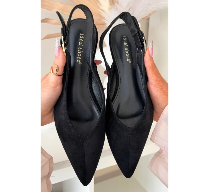 Dámské baleríny s přezkou Černé Tanelia