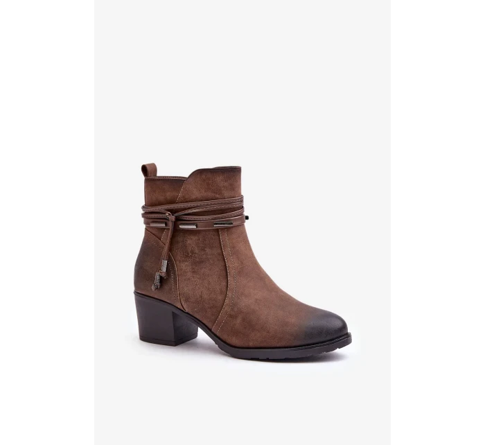 Dámské Kotníkové Boty Na Podpatku Zateplené Hnědé Lobina Dámské Kotníkové Boty Na Podpatku Zateplené Hnědé Lobina