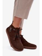 Dámské semišové barefoot polobotky s ozdobným detailem Zazoo – čokoládové