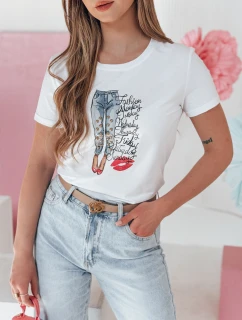 Dámské tričko s potiskem TRENDAY bílé FashionStreet RY2825