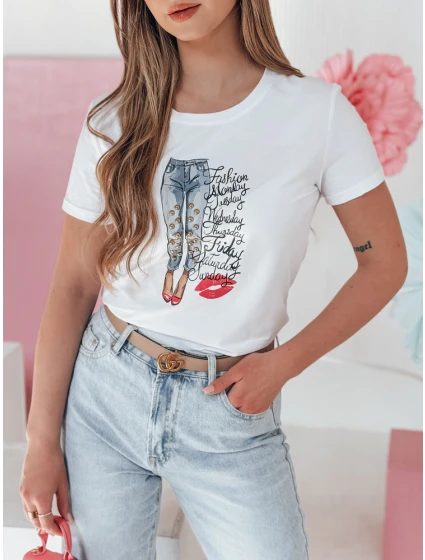 Dámské tričko s potiskem TRENDAY bílé FashionStreet RY2825