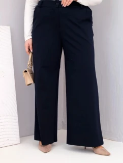 Dámské kalhoty Plus Size s širokými nohavicemi a vysokým pasem granátové