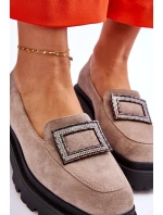 Pohodlné semišové mokasíny béžové model 21613237 - Boto