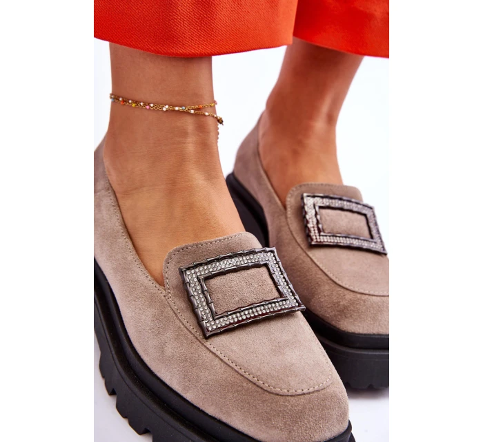 Pohodlné semišové mokasíny béžové model 21613237 - Boto