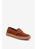 Mužské semišové loafers polobotky Zazoo 1566 hnědé