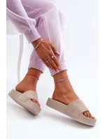 Dámské žabky na platformě z semiše Big Star model 21655526 béžové - Big Star Shoes