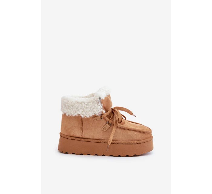 Dámské Sněhule Na Platformě S Kožíškem  Camel model 21678767 - Boto