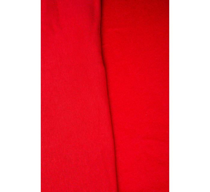 Vyztužená mikina s dlouhým zadním dílem a kapucí v červené barvě