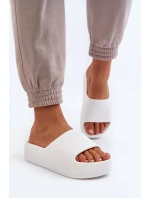 Dámské pantofle se silnou podrážkou bílé Oreithano