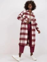 Dámská košile EM-KS-002/04.50P Ecru-vínová - FPrice