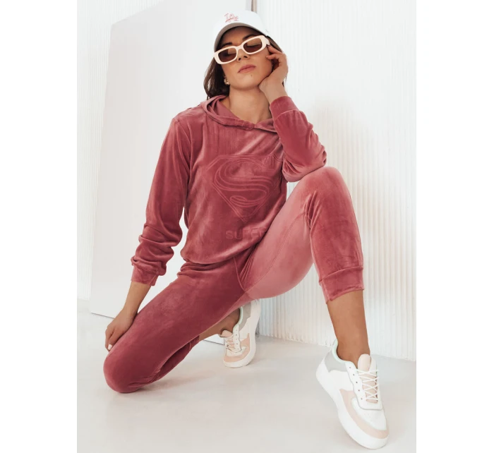 Růžový velur Vogue FashionStreet dámské tepláky AY0877